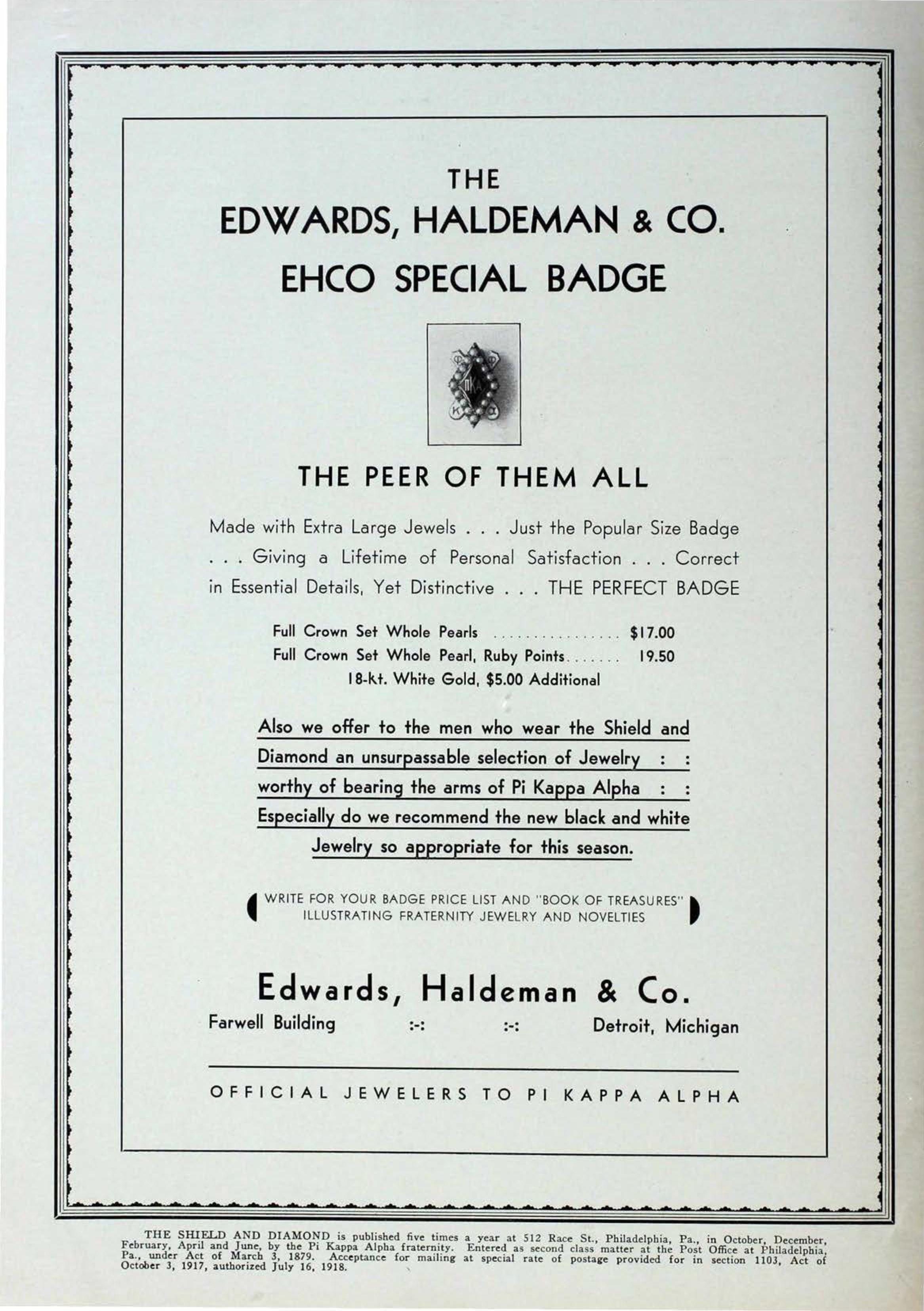Edwards, Haldeman & Co. Advertisement, June 1932